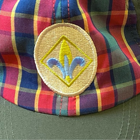 BSA Cub Scouts Weblos Rank Plaid Uniform Hat w/ Patch & Adjustable Velcro Strap - Picture 3 of 7